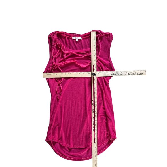 Red Haute Womens Draped Scoop Neck Top L Pink Sleeveless Spring Summer Tank USA - Picture 6 of 6